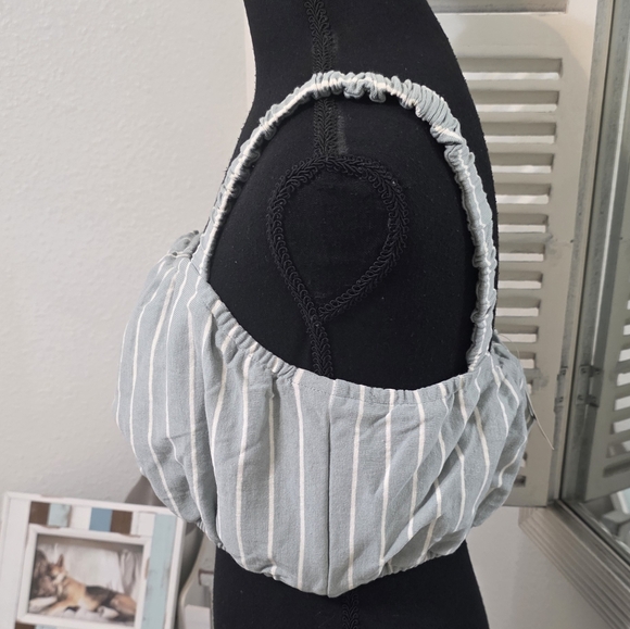 🆕️ Madewell Sage Striped Sleeveless Organic Cotton Crop Tank Top - Picture 5 of 10